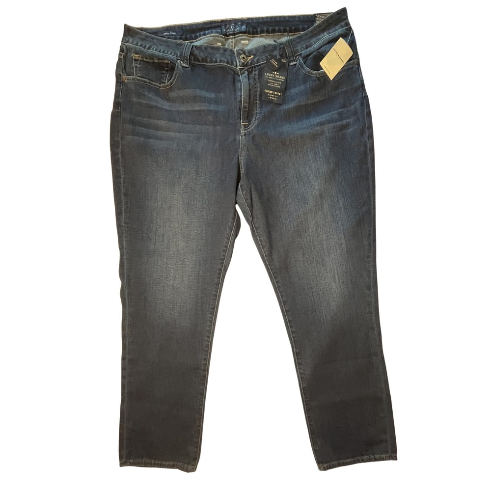 Lucky Brand Ginger Skinny Curvy Fit Mid Rise Ankle Jeans Dark Wash 22W NEW